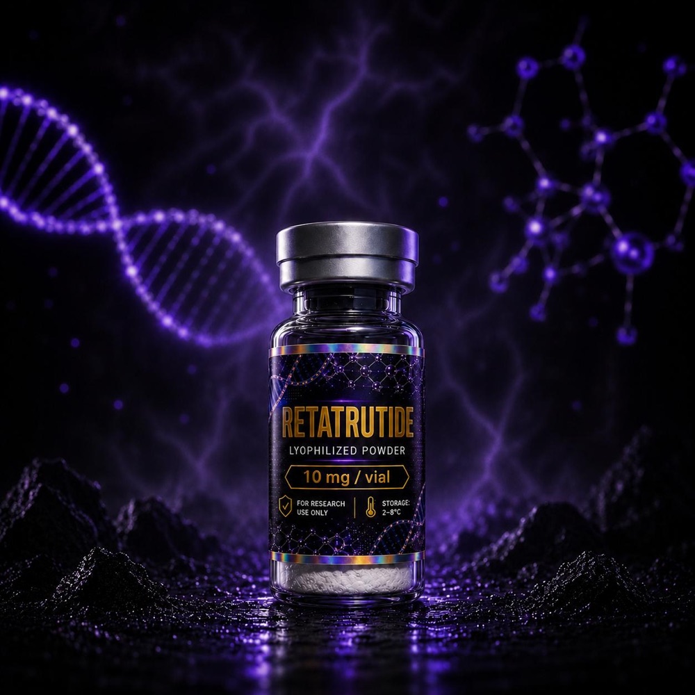 BT BioLabs Retatrutide lyophilized peptide vial product display