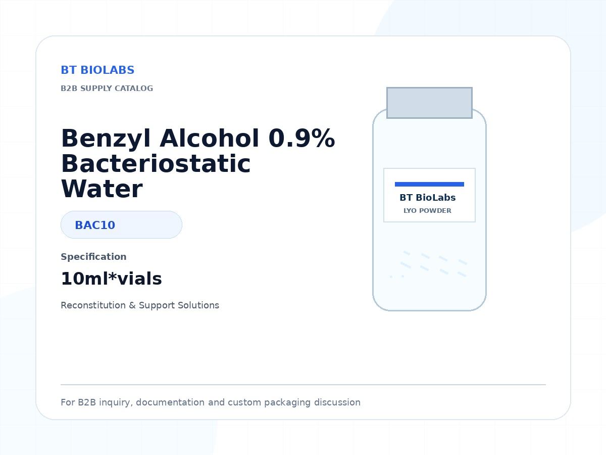Benzyl Alcohol 0.9% Bacteriostatic Water 10ml*vials product image