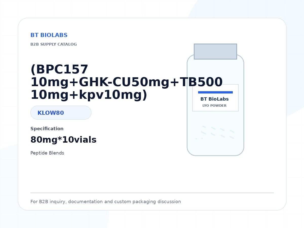 (BPC157 10mg+GHK-CU50mg+TB500 10mg+kpv10mg) 80mg*10vials product image